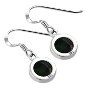Abalone Round Silver Earrings - e401